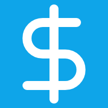 Dollar symbol on blue background