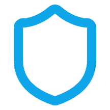 Security symbol in blue outline